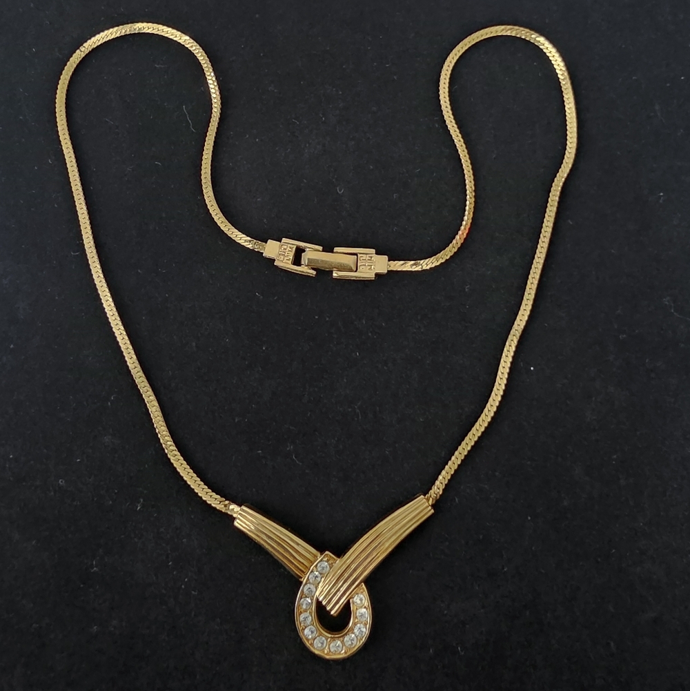 Auth Givenchy 1980s Gold Necklace